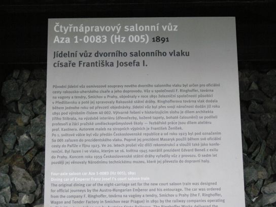 26. Informační text u salonního vlaku 
