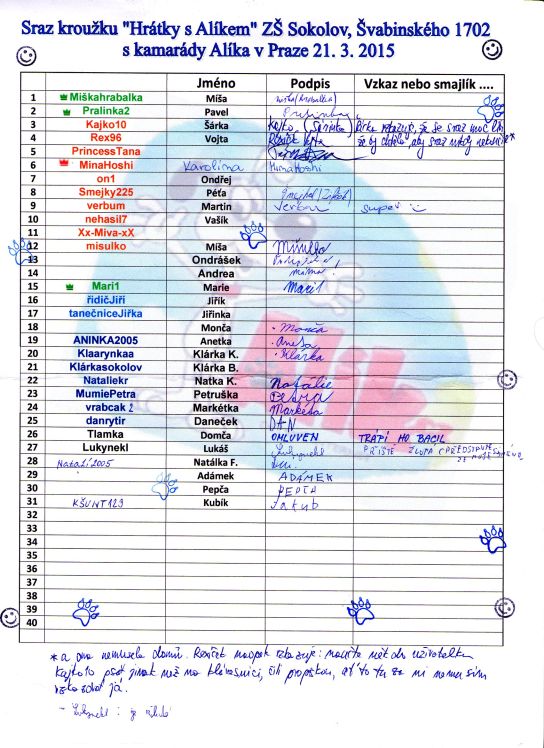 31. Prezenční listina
