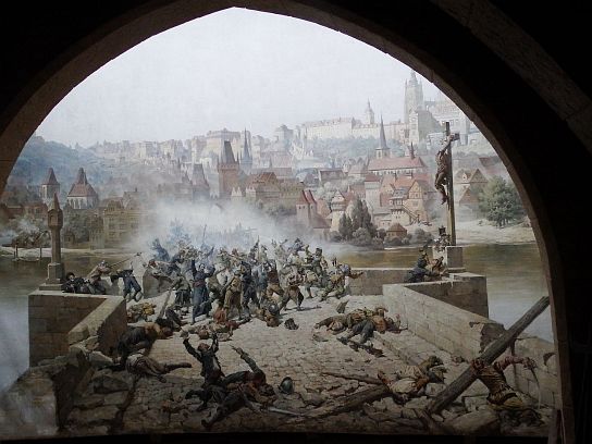 26. Obraz boje Pražanů se Švédy v roce 1648
