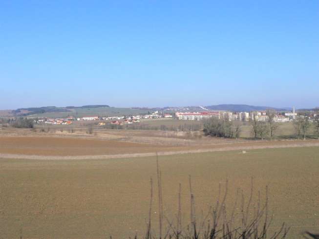 Bystřice z vlaku Bystřice z vlaku