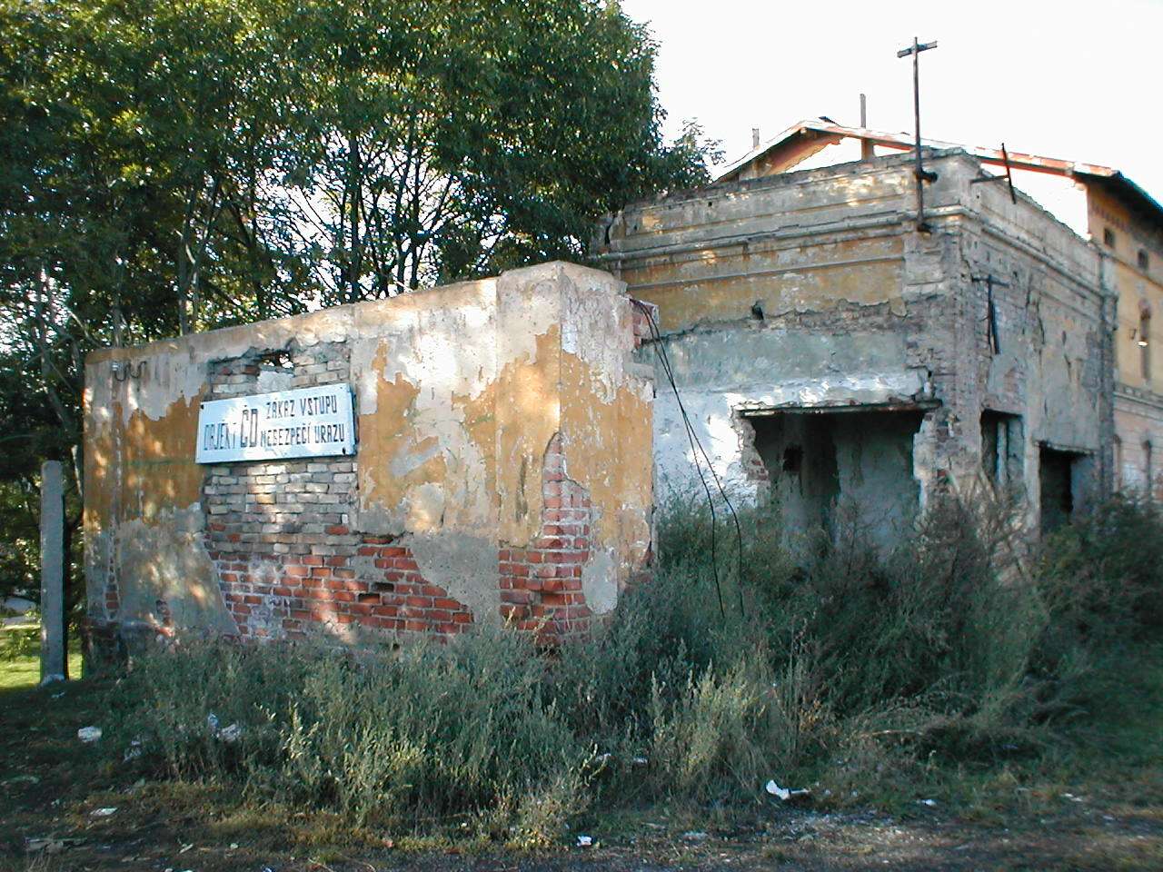 Cedule na starém nádraží Duchcov