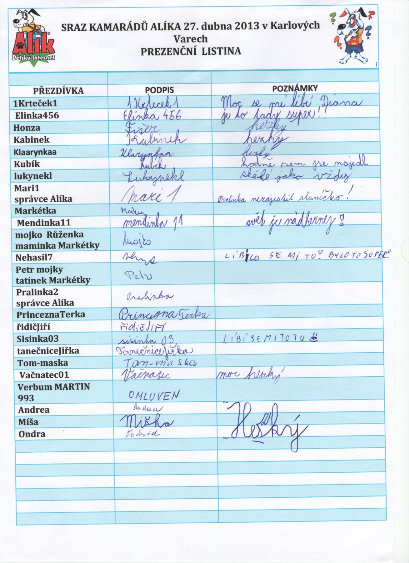 44. Prezenční listina
