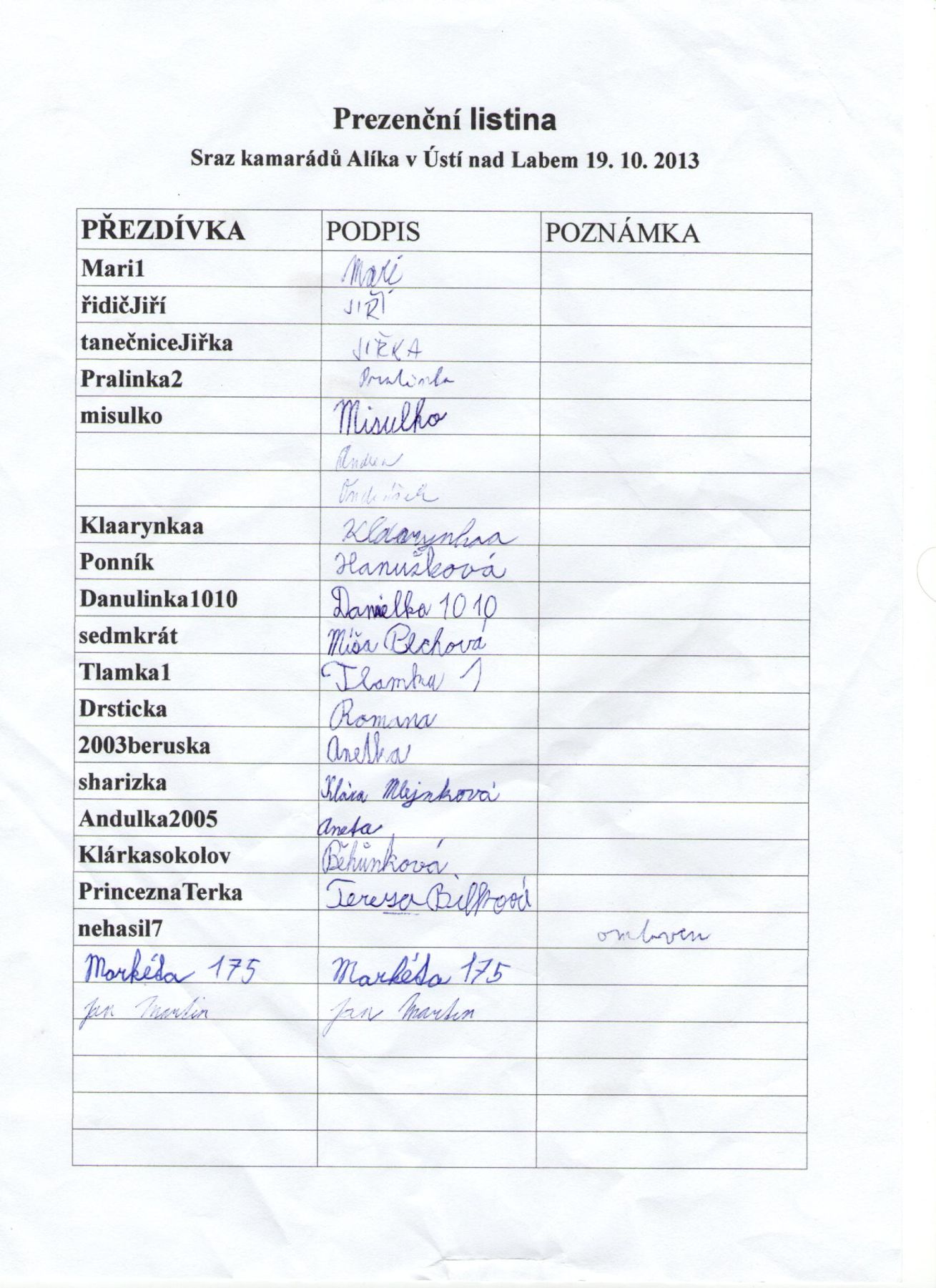 44. Prezenční listina
